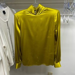 BRAN NEW PINKO SATIN BLOUSE YELLOW/Green